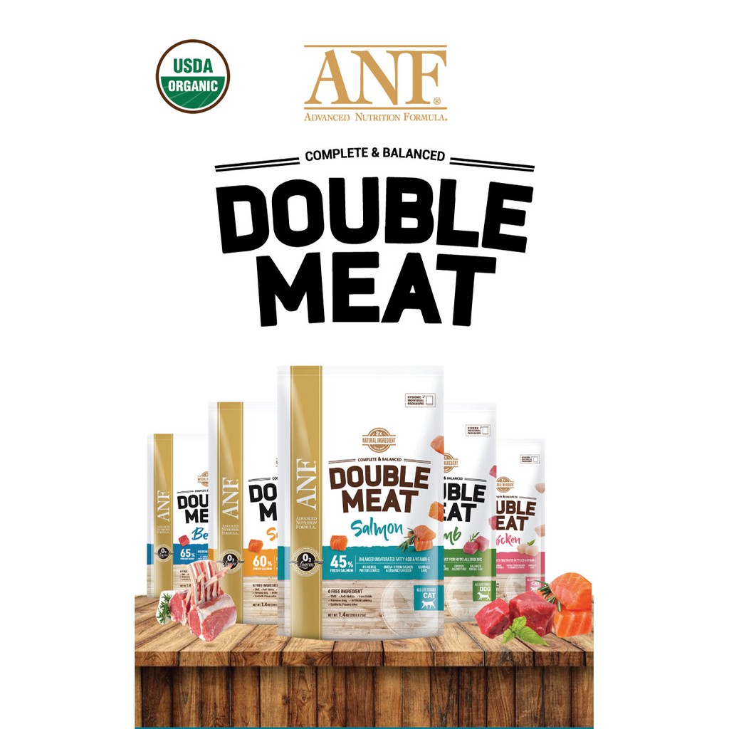 ANF Double Meat Thức ăn gấp đôi thịt hạt nhỏ, giúp tiêu hóa tốt, hoàn toàn từ tự nhiên vị gà và cá hồi cho mèo Dayspet