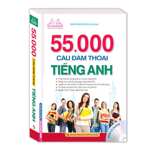 Sách- 55.000 câu đàm thoại Tiếng Anh (Sách màu - Kèm CD)