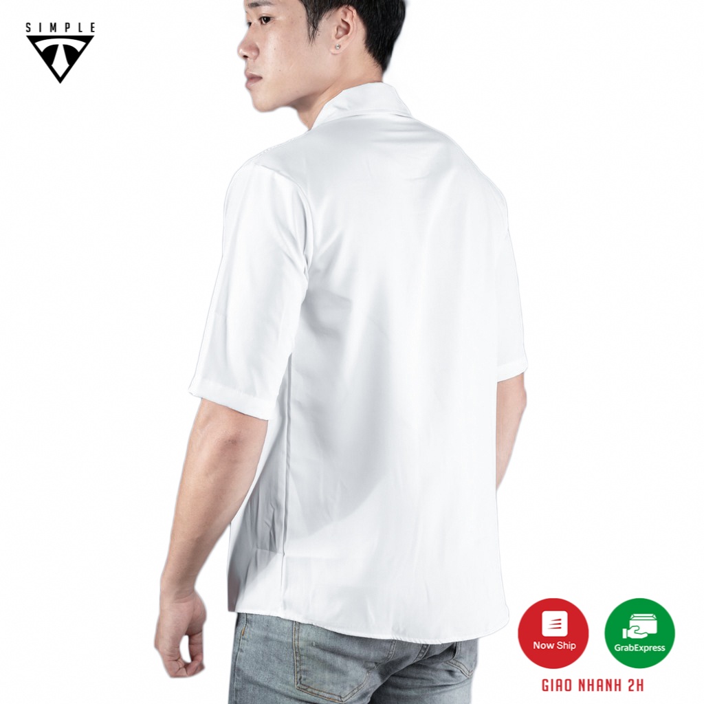 Áo Sơ Mi Nam ngắn tay TSIMPLE trơn vải lụa mềm mịn thoáng mát chống nhăn thời trang chuẩn form SMLTN01