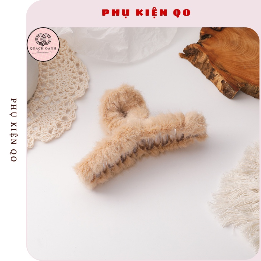 Kẹp Tóc Càng Cua Lông Cừu Cao Cấp Màu Sắc Ngọt Ngào - Phụ Kiện QO KEP36