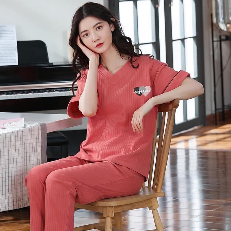SH626 Bộ mặc nhà nữ quần lửng thun cotton cao cấp hàng nhập