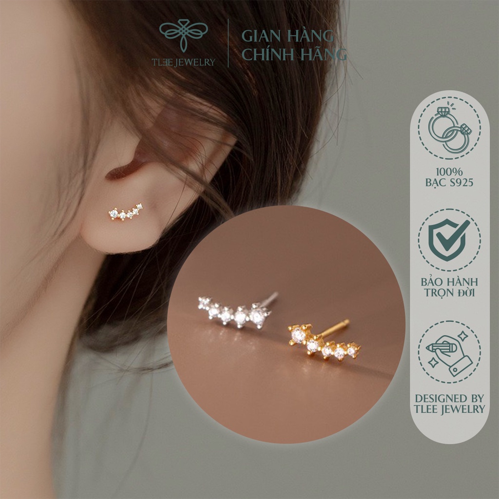 Khuyên tai bạc nữ TLEE sao băng lấp lánh NCJ B0100