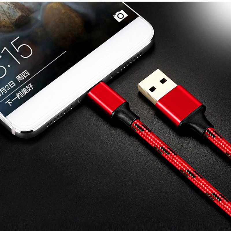 Mojito 5M Durable Nylon Woven Micro USB Data Cable Fast Charging Line Wire Cord for Samsung Galaxy Huawei Xiaomi Android Cellphones