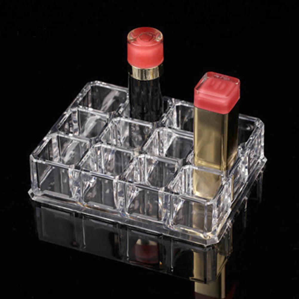 [Hàng mới về] Hộp đựng son môi 12 ô bằng acrylic trong suốt tiện dụng