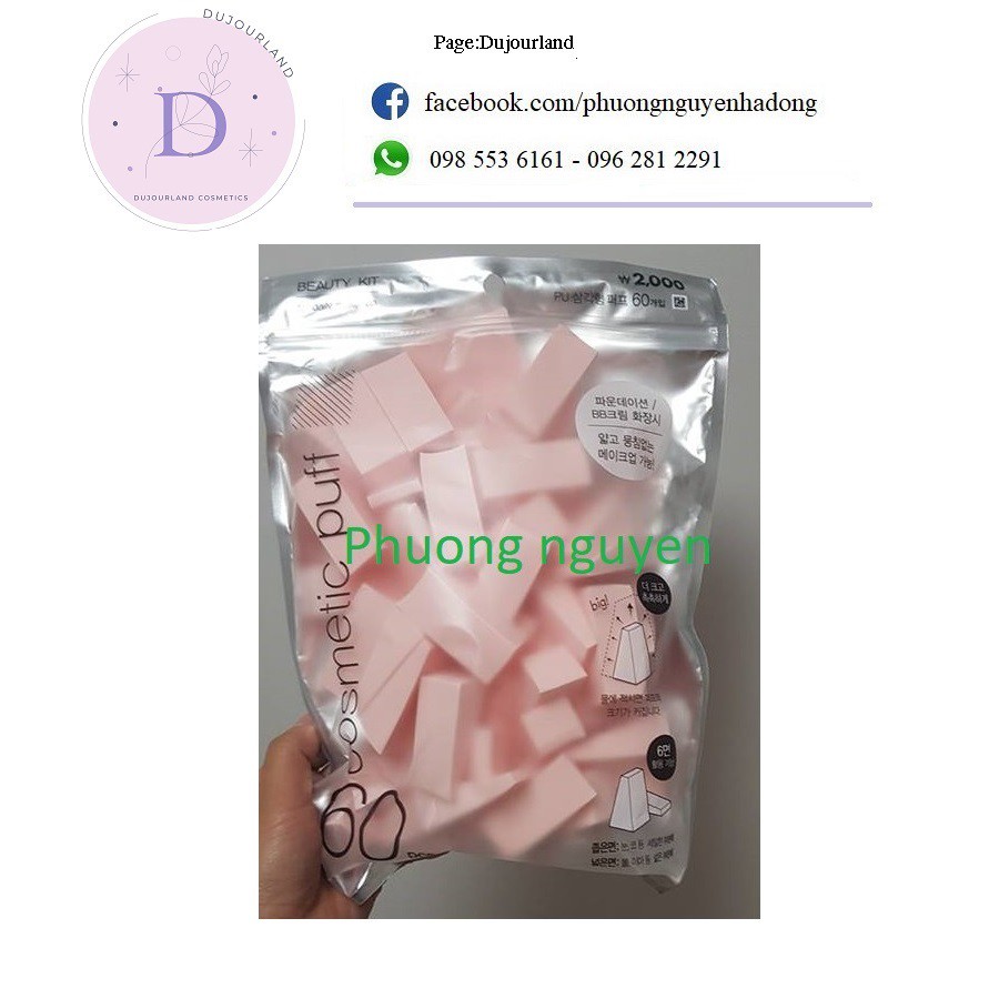 Mút trang điểm Daiso Hàn Quốc cosmetic puff [ 60 miếng]