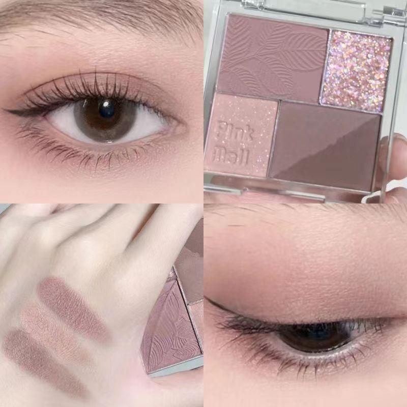 Bảng Phấn Mắt Bốn Màu Trà Sữa Hiệu Ứng Lì Mờ/Matte