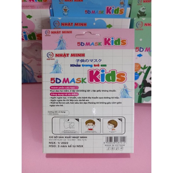 Khẩu trang Trẻ em 5D mask kids ( Hộp 10 cái)