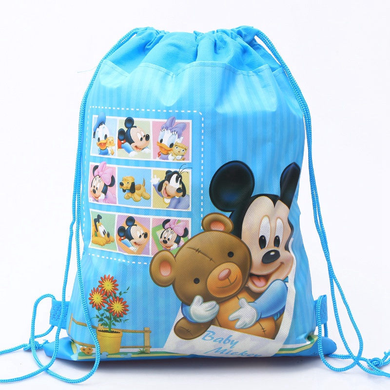 1 Balo Dây Rút Vải Không Dệt Hình Chuột Mickey Minnie