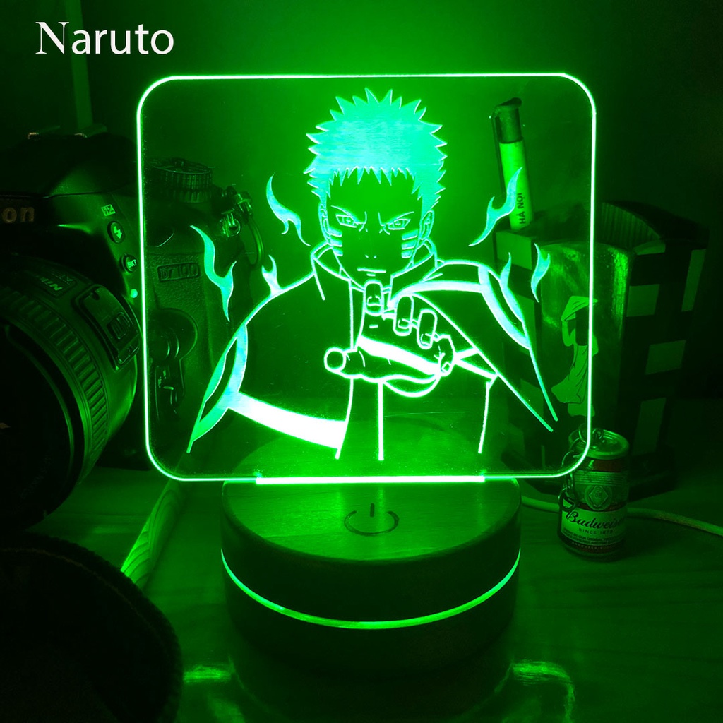 Đèn Led Anime NARUTO Đèn Led 16 Màu Hình Nhân Vật Hoạt Hình, Đèn Ngủ Led 3d, Cảm Ứng , Điều Khiển Từ Xa