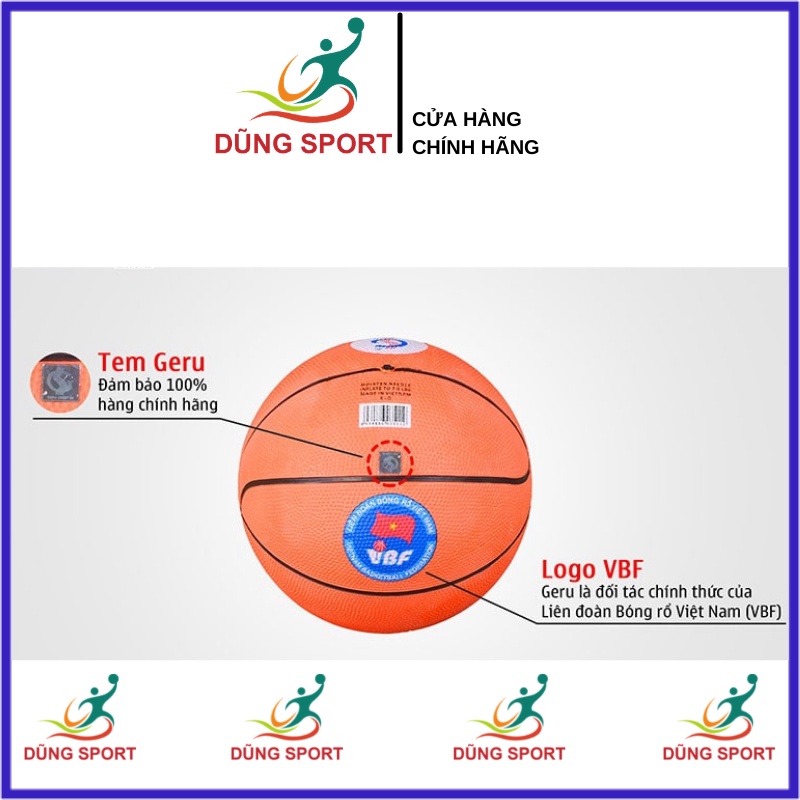 Quả banh bóng rổ GERU STAR số 5,số 6,số 7 chất liệu cao su, banh bóng rổ  Gerustar Basket ball thi đấu chính hãng