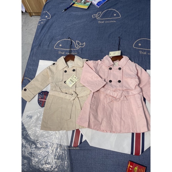 Áo khoác bé gái Sea&amp;sky Girl 2-8 tuổi  Áo khoác kaki dáng dài cotton 2 lớp xuất dư 0922