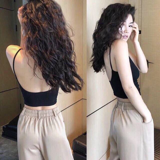 (629) áo bra chữ u khoét sau lưng sang chảnh ,dáng dài