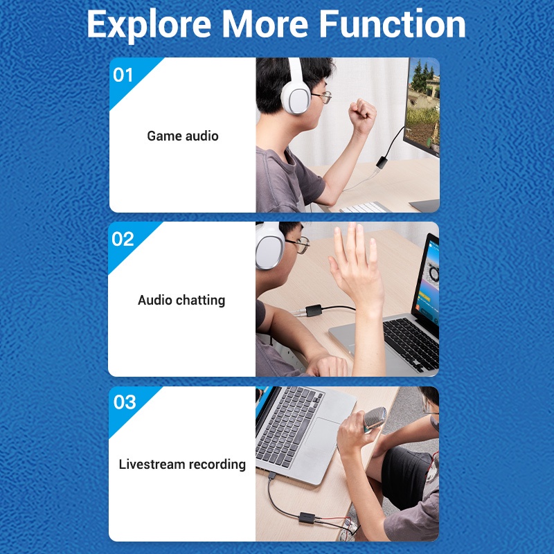 usb âm thanh PC Laptop Vention CDYB usb sound card