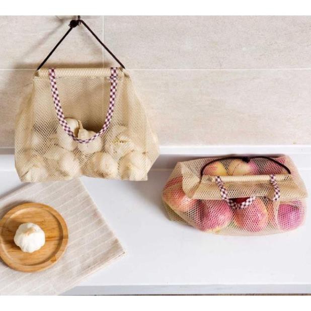 Túi lưới treo tường đựng thực phẩm đa năng tienich247, bảo quản rau củ quả, hành tỏi