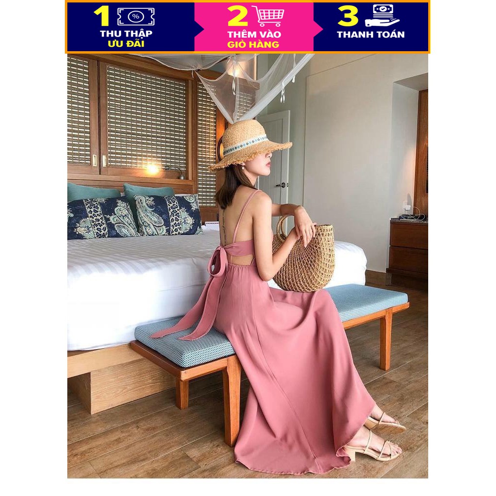 [ Mã FAMAYWA2 giảm 10K đơn 50K] Đầm Maxi Đi Biển Dự Tiệc Sang Trọng. Đầm Maxi Dài Hở Lưng Đan Chéo Sang Chảnh | BigBuy360 - bigbuy360.vn
