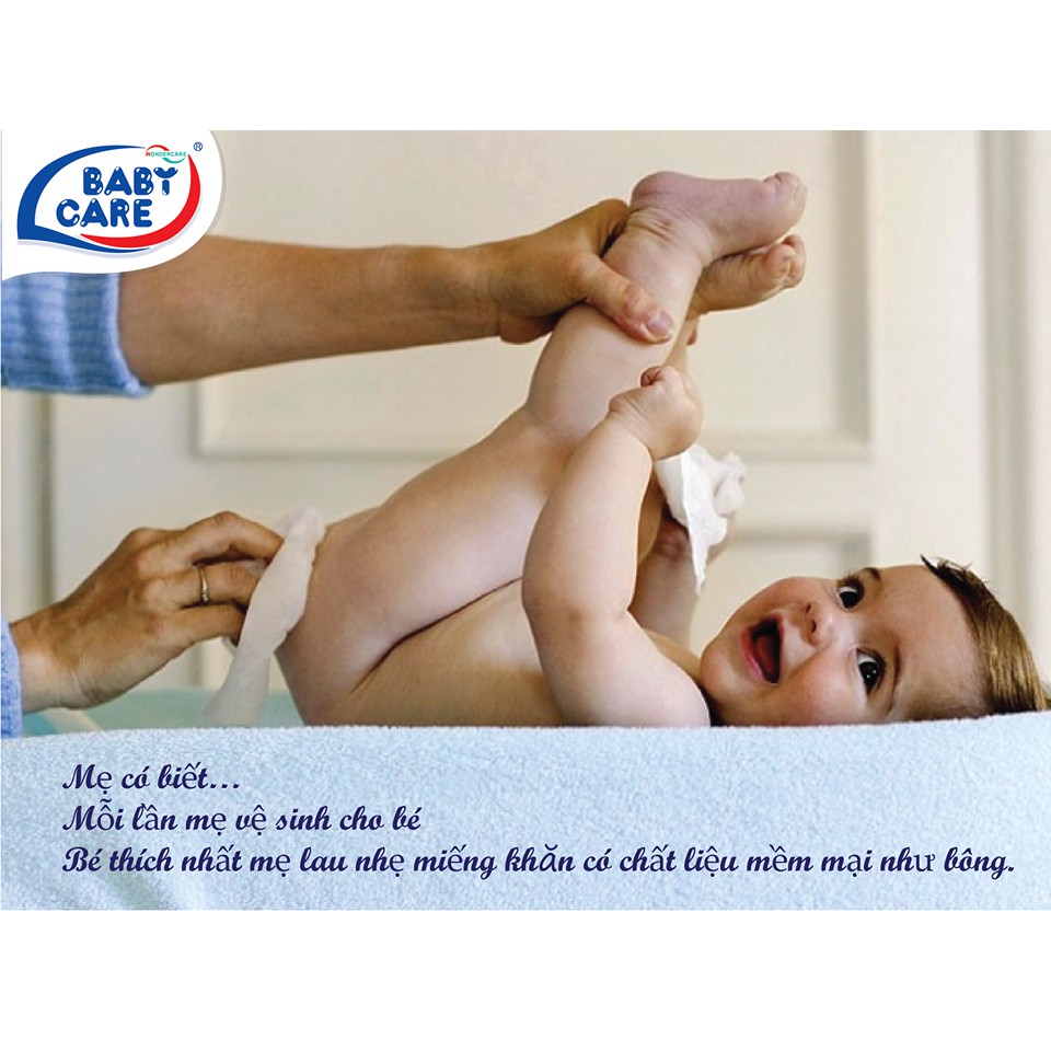 Combo 4 gói khăn ướt Baby care 80 tờ - Hương phấn