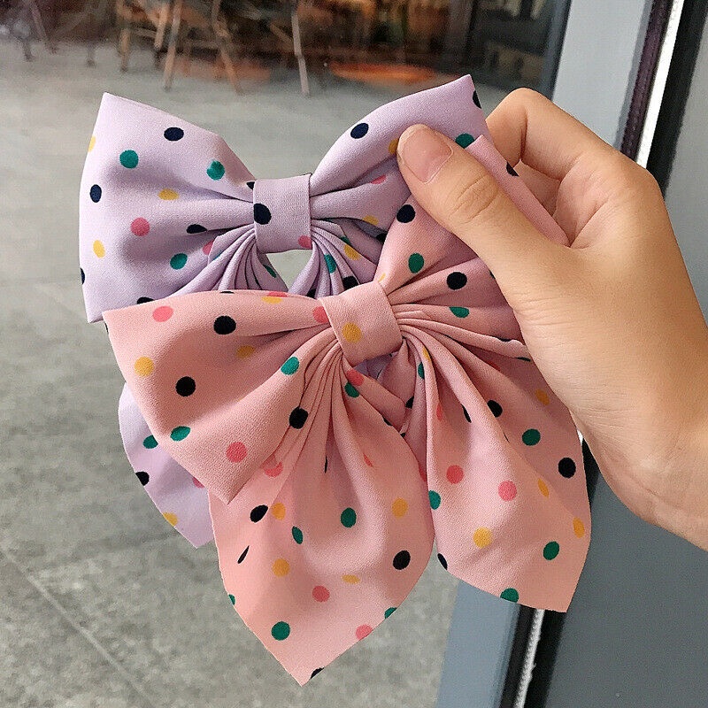 Haimeikang Kẹp Tóc Mỏ Vịt Hình Nơ Dễ Thương Cho Nữ