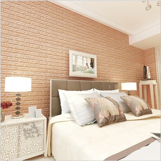 Decal xốp 3D dán tường giả gạch