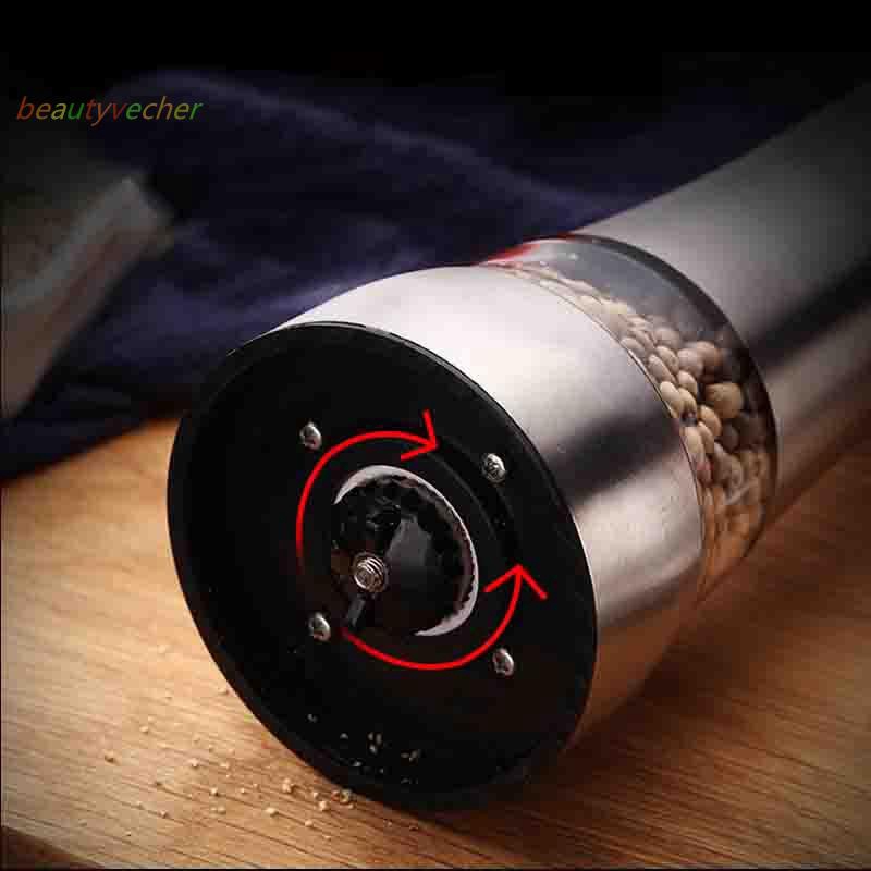 Stainless Steel Mill Salt Pepper Manual Bottle Grinder Glass Bottle New