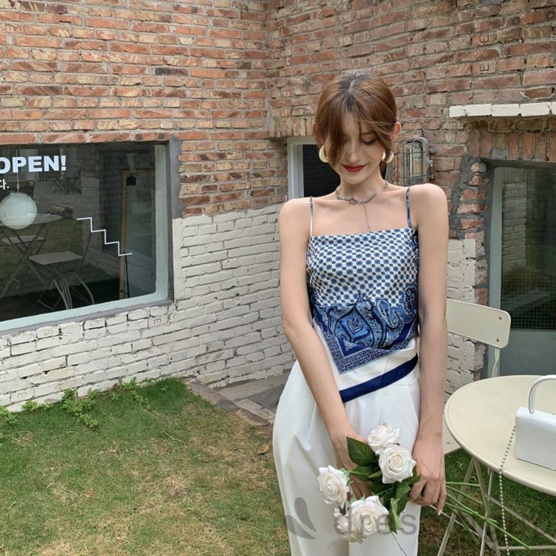 Áo Hai Dây In Họa Tiết Độc Đáo Dành Cho Nữ