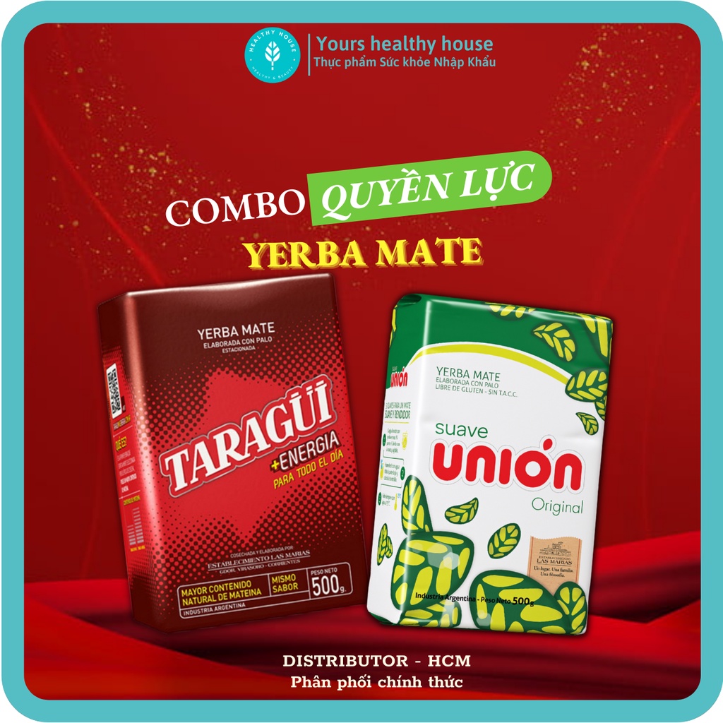 Combo 2 Trà Yerba Mate Taragui Quyền Lực + FREE 20 Túi Lọc Tái Sử Dụng. Hỗ trợ tập luyện,thể thao, giảm cân,stress
