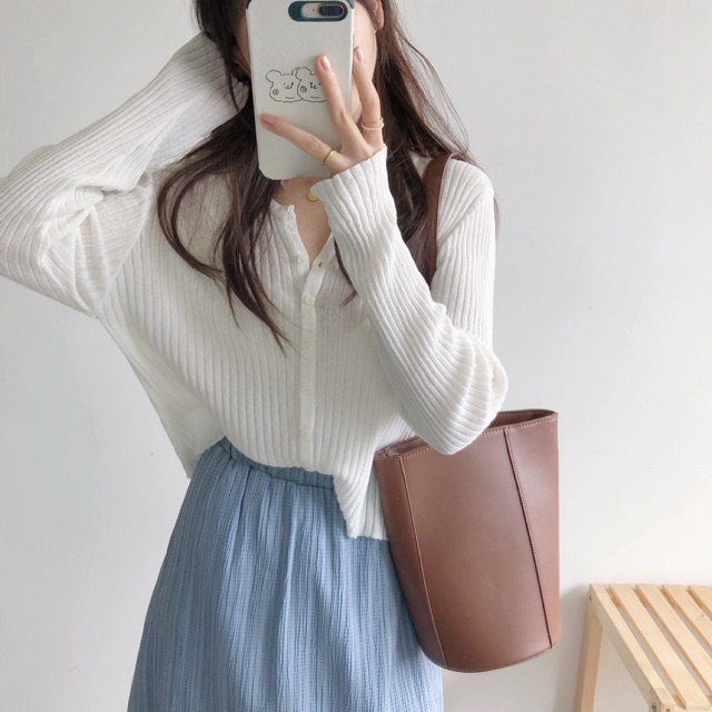 Áo cardigan len tăm cổ tròn Ulzzang (hàng QC) - KÈM ẢNH THẬT