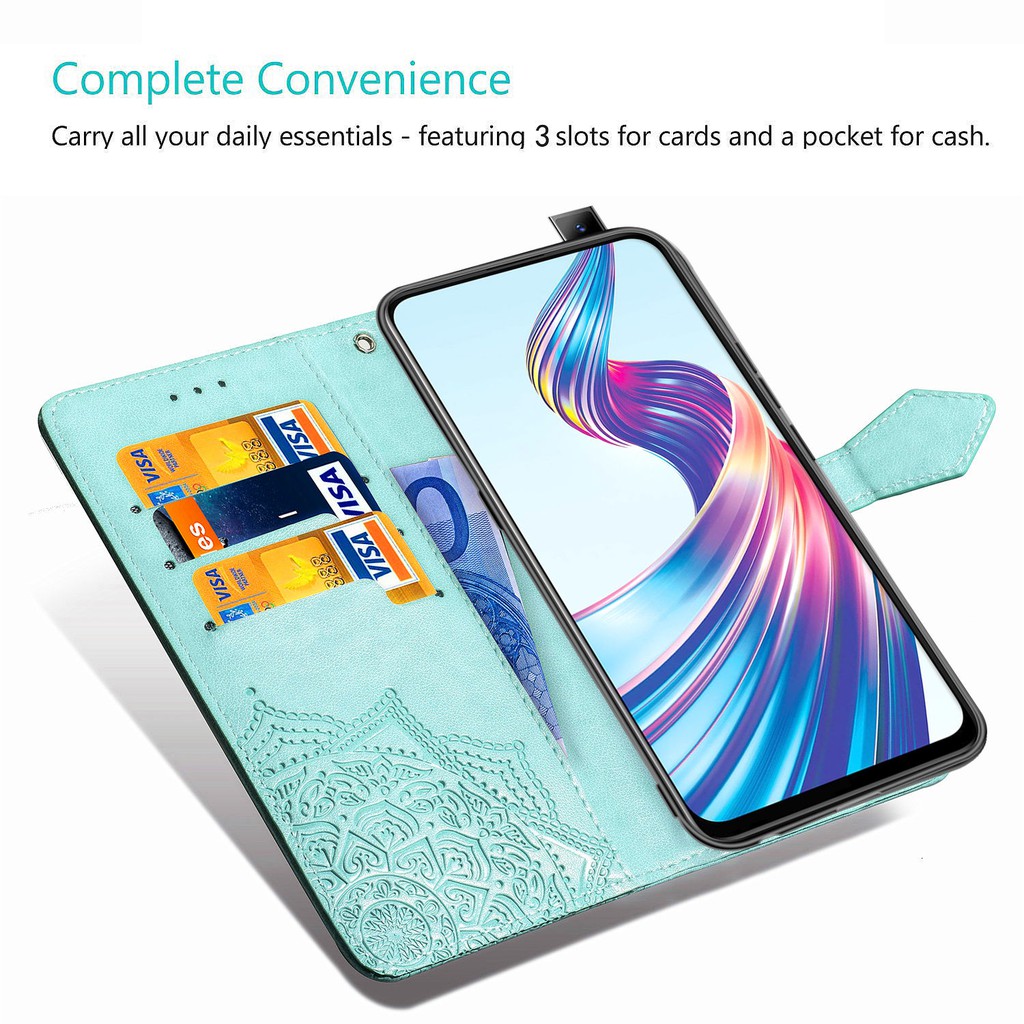 Bao da điện thoại có ngăn thẻ & giá đỡ cho OPPO F15/A91 A92/a72/A52 Find X2 2 z NEO/RENO 3 pro A31/A8 | BigBuy360 - bigbuy360.vn