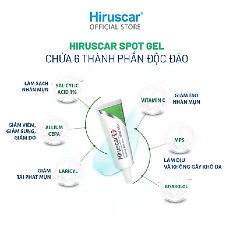 Gel Xử Lý Mụn Hiruscar Anti-Acne Spot Gel + 10G