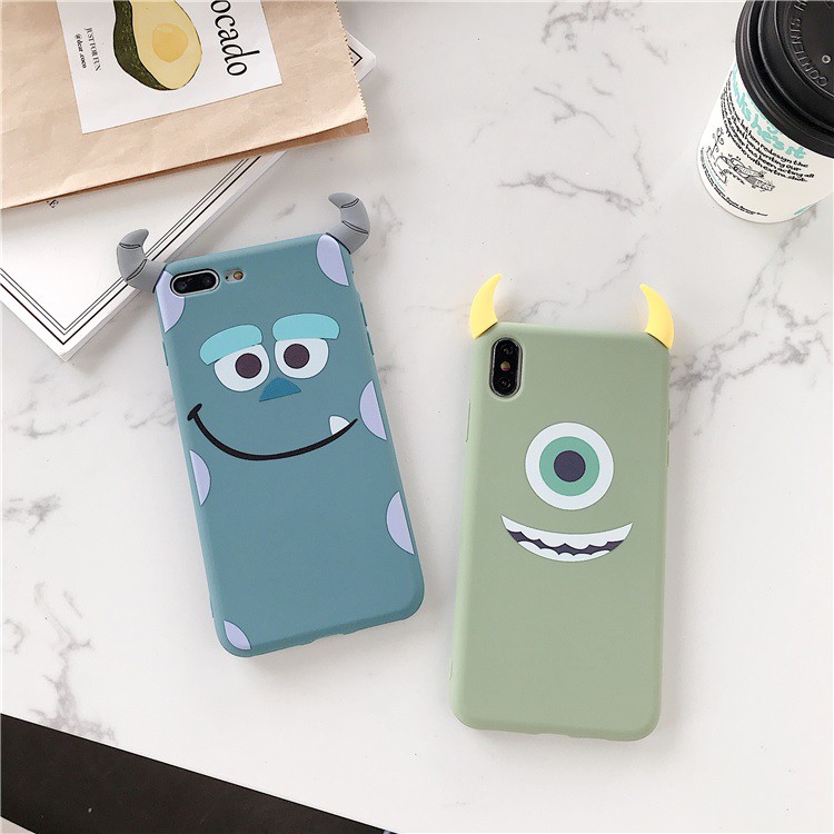 Ốp lưng iphone Cặp đôi nhà Monster - ỐP lưng XƯỞNG QUÁI VẬT gắn sừng - Ốp Iphone dt01