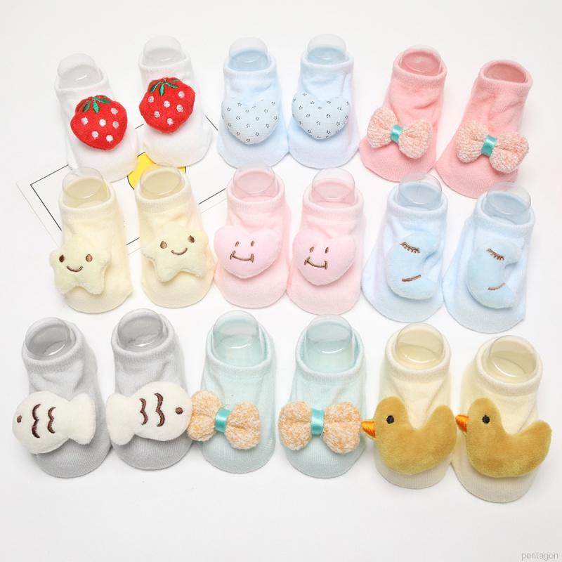 Tất cotton chống trượt in họa tiết hoạt hình dễ thương dành cho bé