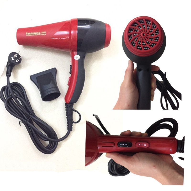 Máy Sấy Tóc 6668 Màu Đỏ Chuyên Dùng Cho SaLon Có Mùi Thơm Ánh Sáng Xanh 2300W