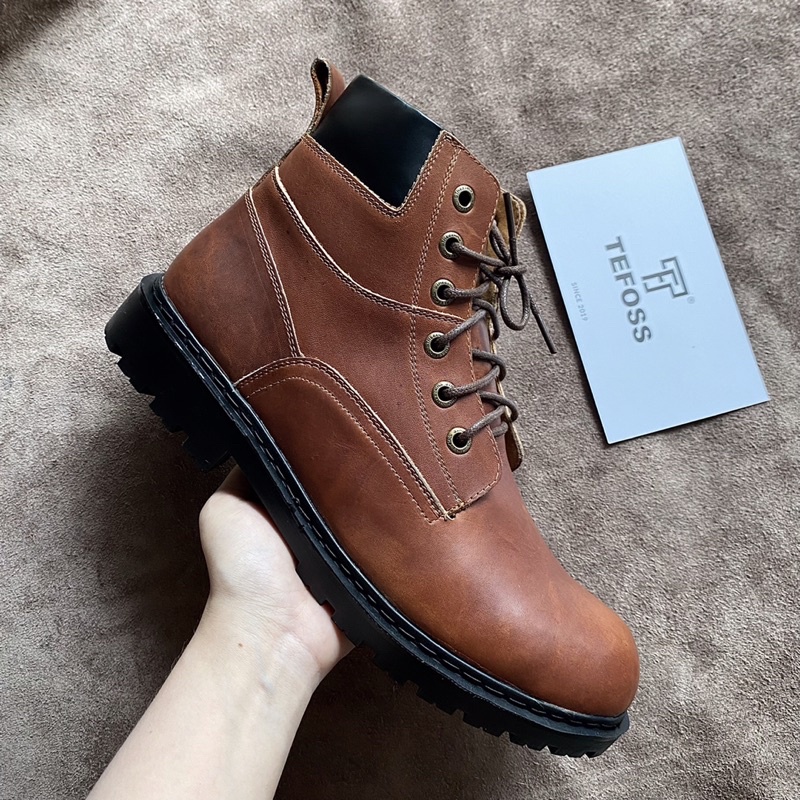 Giày Boot Nam Cổ Cao TEFOSS HN612 Nâu s38-44