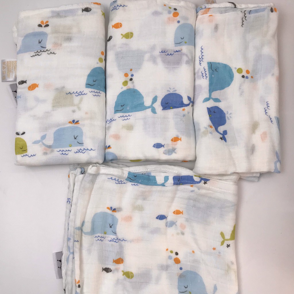 Hộp 2 khăn tắm sợi tre Aden &amp; Anais siêu mềm mịn cho bé hàng loại 1