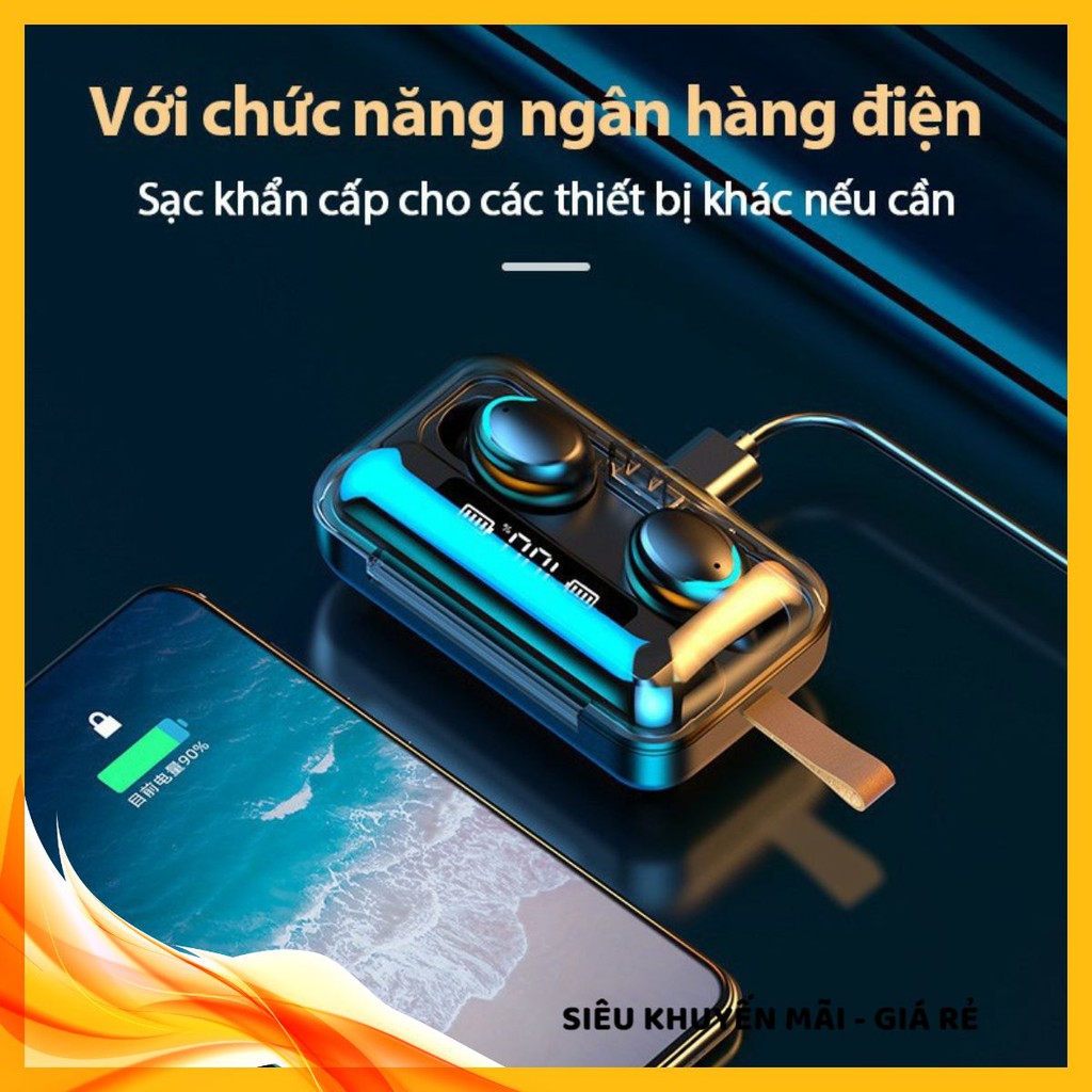 Tai Nghe Bluetooth Không Dây Nhét Tai 5.0 Amoi F9 Pro Nút Cảm Ứng Kiêm Sạc Pin Dự Phòng leniol.shop01 | BigBuy360 - bigbuy360.vn
