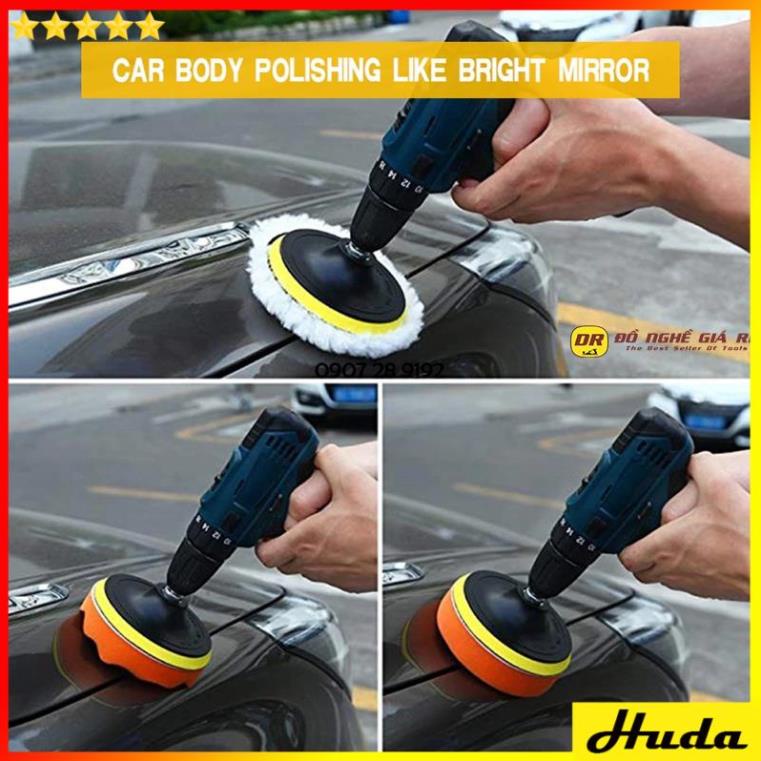 Bộ Phớt Đánh Bóng Xe ⚡️FREESHIP⚡️ Bông đánh bóng xe - Đầu Đánh Bóng Gắn Máy Khoan