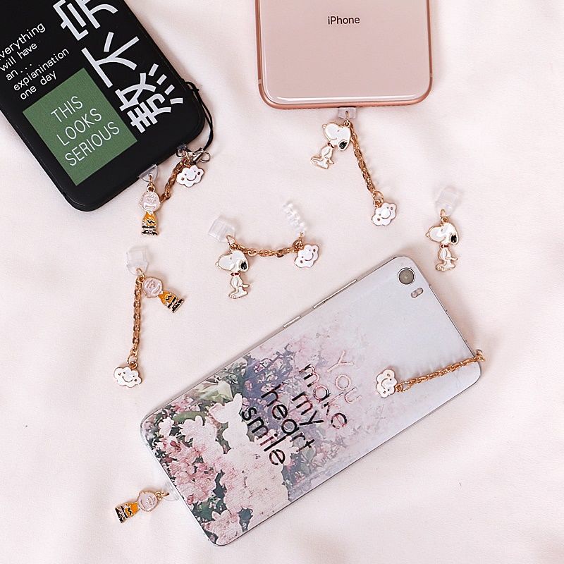 Nút Cắm Cổng Sạc type-c Chống Bụi Hình Snoopy Charlie Cho Điện Thoại Di Động Android Huawei