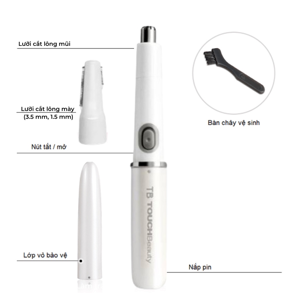 Máy tỉa lông mày &amp; lông mũi đa năng cao cấp 2 trong 1 TOUCHBeauty – TB1458