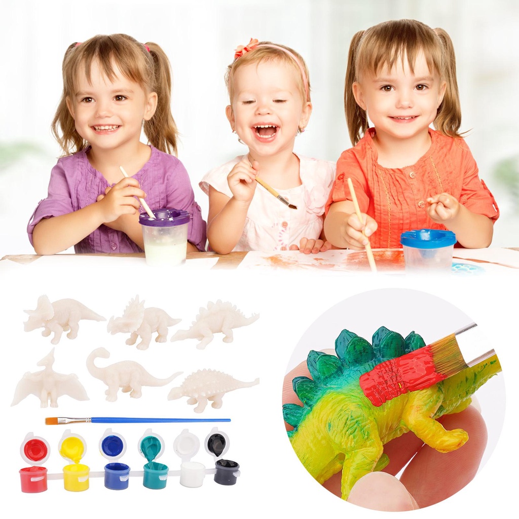 Bộ 6 Món Đồ Chơi Vẽ Khủng Long 3D DIY Dành Cho Trẻ Em
