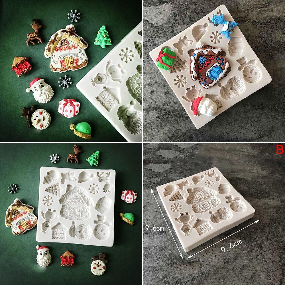CONOPERY Khuôn Silicone Làm Bánh Kẹo Hình Ông Già Noel &amp; Bông Tuyết