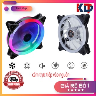 Quạt tản nhiệt, PC RGB Led 12cm, sáng viền cắm trực tiếp không cần Hub