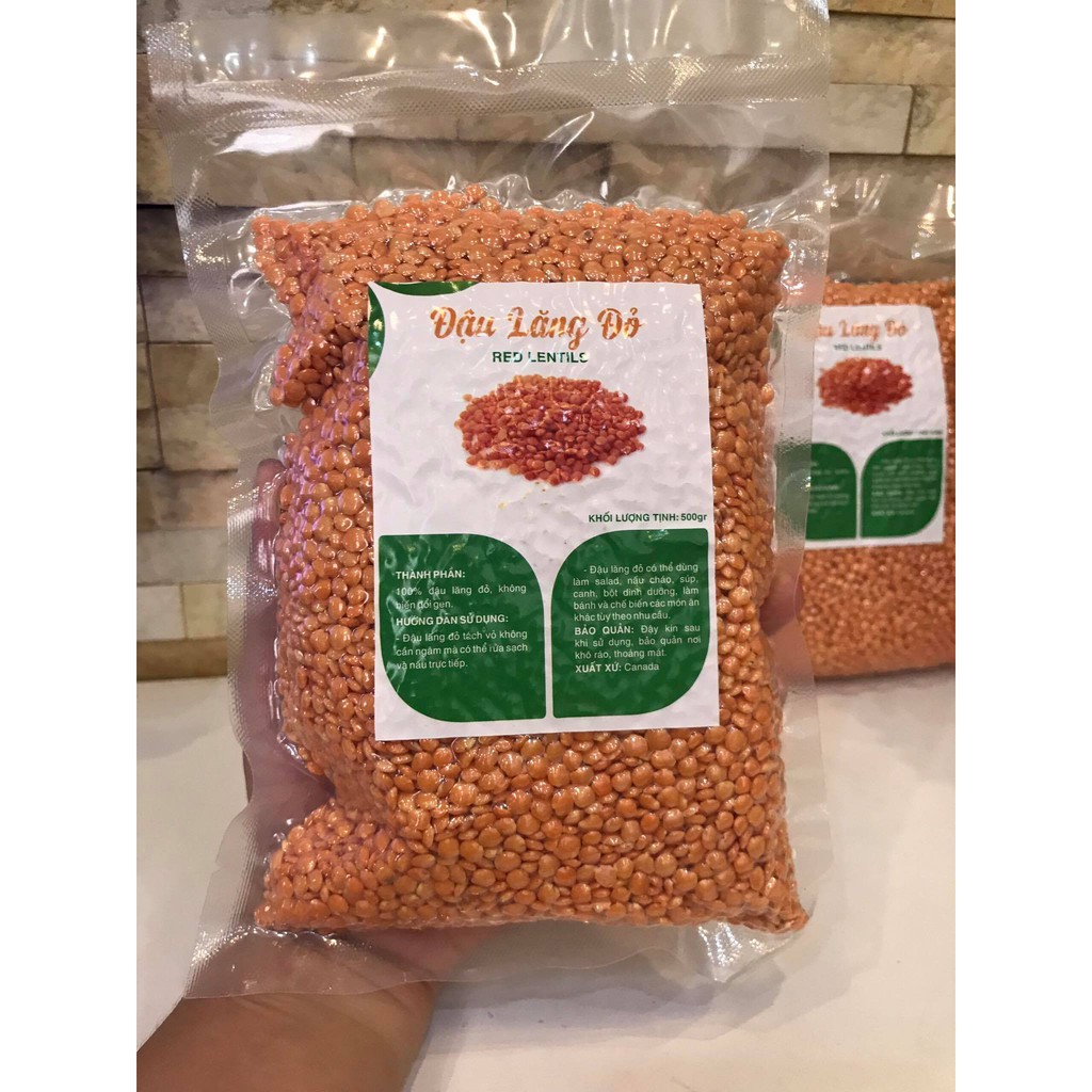 500 GRAM ĐẬU LĂNG ĐỎ ĐÃ TÁCH VỎ (nhập khẩu Argentina)