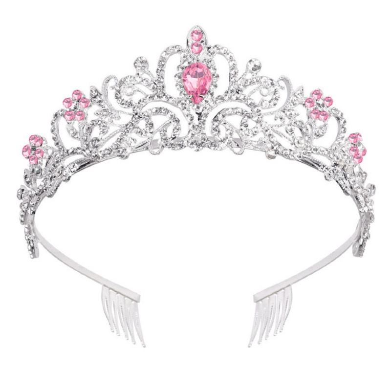 Flgo Vương Miện Đính Đá Pha Lê Kèm Lược Cài Dành Cho Cô Dâu Trong Tiệc Cưới Hóa Trang Halloween