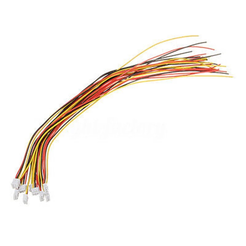 Set 10 Dây Cáp Nối Mini Jst 2.0 Phích Cắm 3 Chấu 100mm / 200mm / 300mm 26awg Tiện Dụng