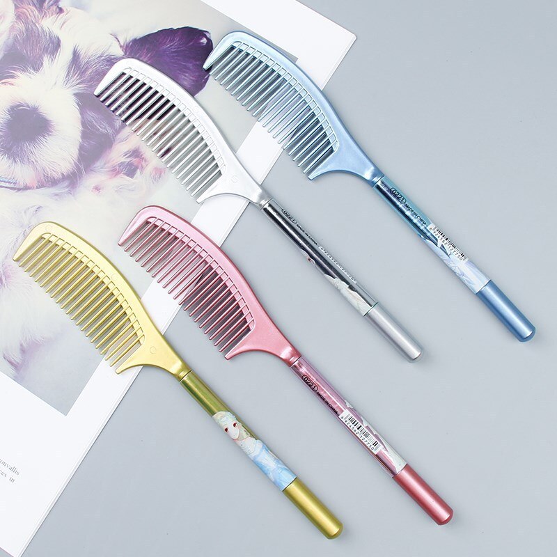 1 bút Gel mực đen hình lược hoạt hình sáng tạo