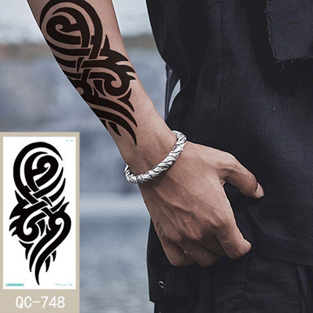 Hình Xăm Dán Tạm Thời Hình Hoa Mẫu Đơn/Lá Đen Chống Thấm Nước
