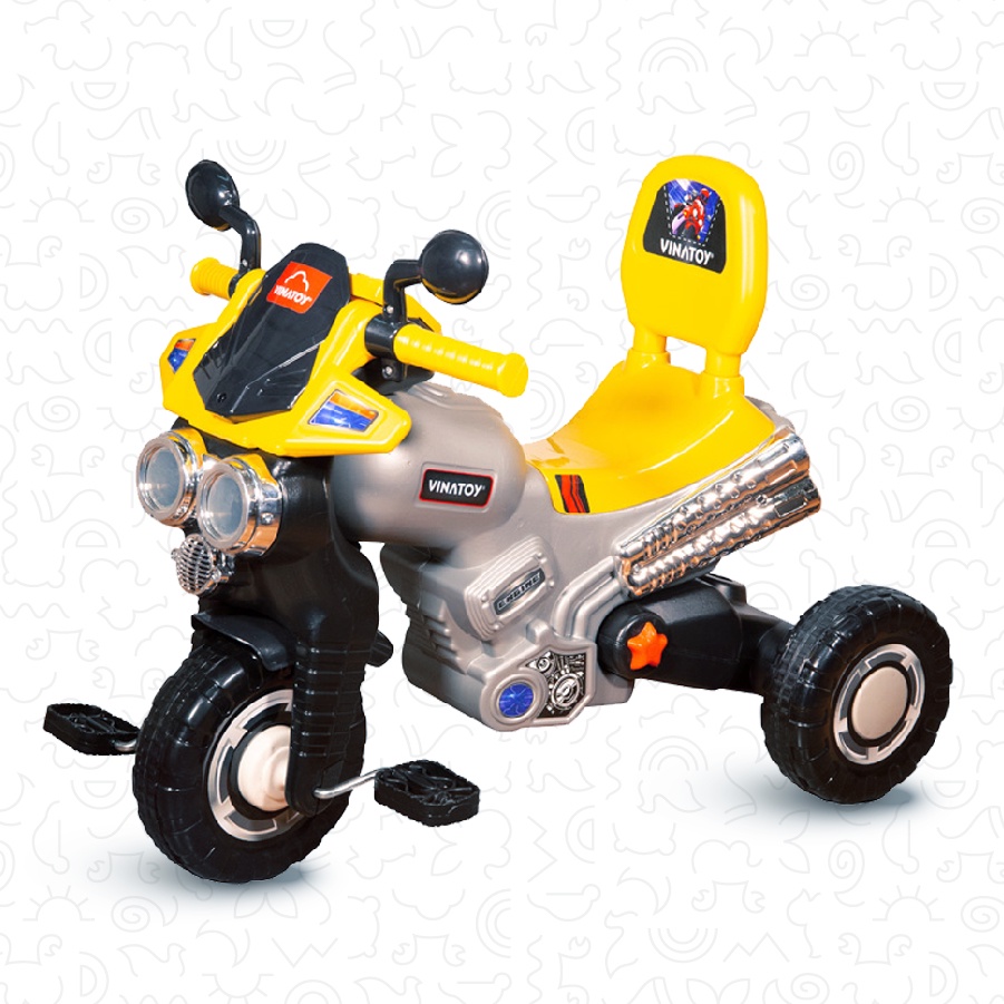 Xe 3 Bánh Nhựa Chợ Lớn Classic Mô Tô - Kiểu dáng môtô, chỗ ngồi thoải mái