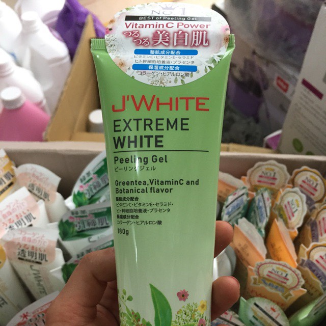 Gel Tẩy Tế Bào Chết Jwhite Extreme White Peeling Gel 180g - Nhật Bản Chính Hãng