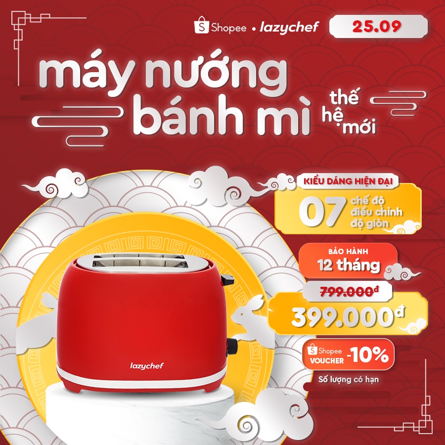 Máy Nướng Bánh Mì Đa Năng Thế Hệ Mới Lazychef- Nướng, Hâm Nóng Các Loại Bánh Pizza, Bánh Mì Sandwich Hàng Chính Hãng