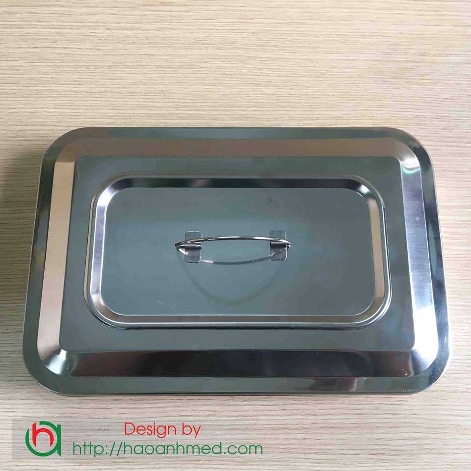 Hộp Hấp dụng cụ y tế Inox Chữ Nhật Không Lỗ, Có quai sách tiện lợi - Giá Ưu Đãi Rẻ Nhất