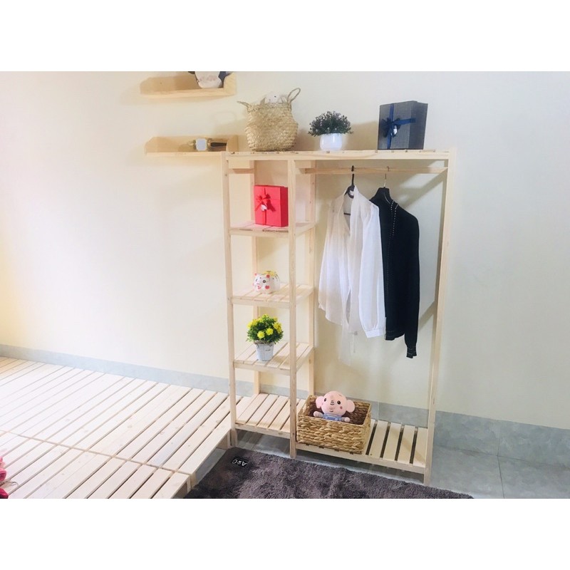 Kệ Treo Quần Áo Khung Gỗ Thông 2 Ngăn ( GIÁ CỰC SỐC) | BigBuy360 - bigbuy360.vn